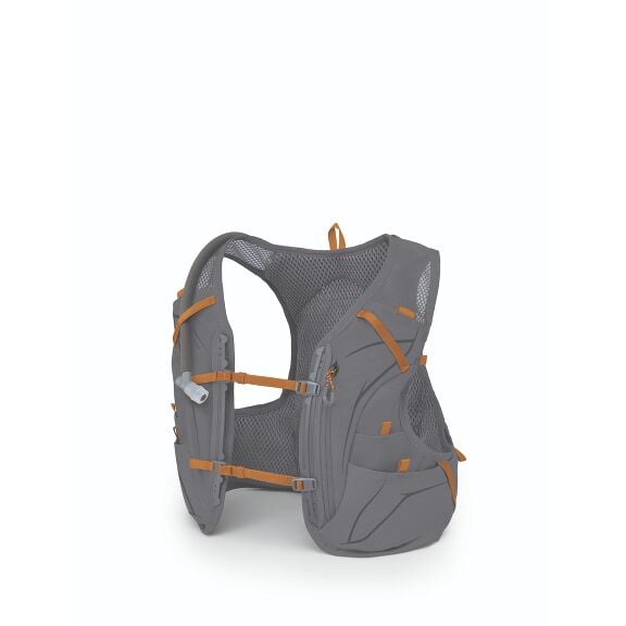 front view of person wearing the Duro LT in color phantom grey toffee orange