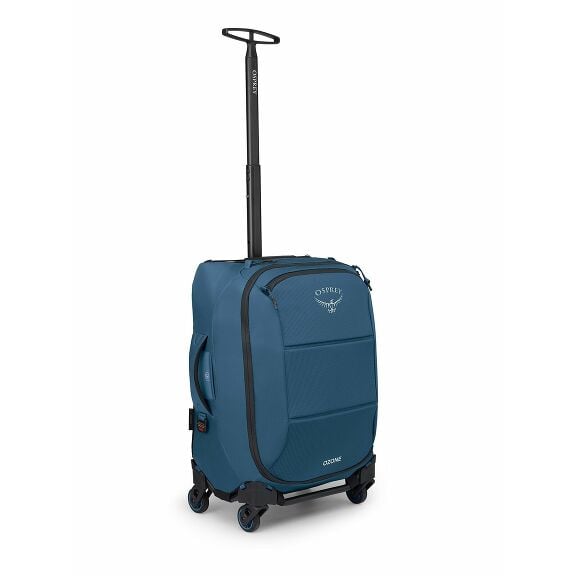 side view of the Ozone 4-Wheel Carry-On 38L/21.5" in color coastalblue