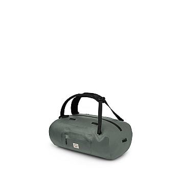 side view of the Osprey Arcane™ Waterproof Duffel 40 in color pineleafgreen