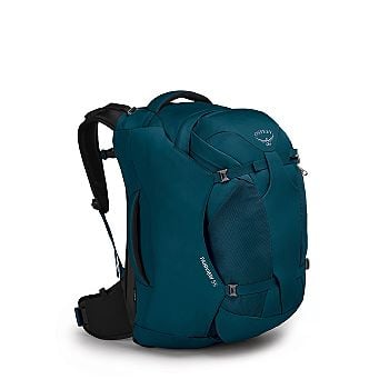 side view of the Fairview® 55 Travel Pack in color nightjungleblue