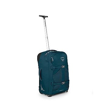 side view of the Fairview® Wheeled Travel Pack Carry-On 36L/21.5" in color nightjungleblue