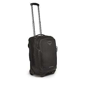 side view of the TRANSPORTER® WHEELED CARRY-ON 38 in color black